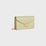 WALLET ON CHAIN MARGO IN SHINY CALFSKIN ALMOND GREEN - Image 2